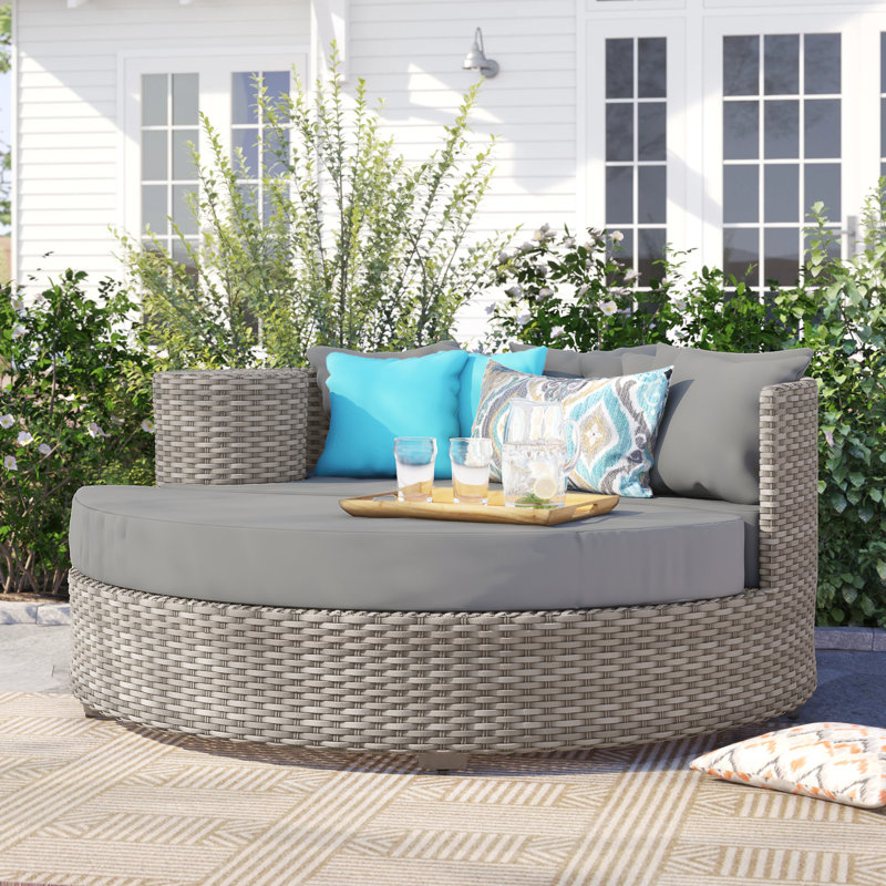 Sol 72 Outdoor Rockport 70 Wide Outdoor Wicker Patio Daybed with Cushions Reviews Wayfair